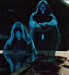 在電影《星球大戰1：幽靈的威脅》中的帕爾帕廷和達斯摩爾