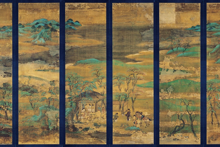 山水屏風(京都國立博物館收藏的山水屏風) 山水屏風(京都國立博物館收藏的山水屏風)