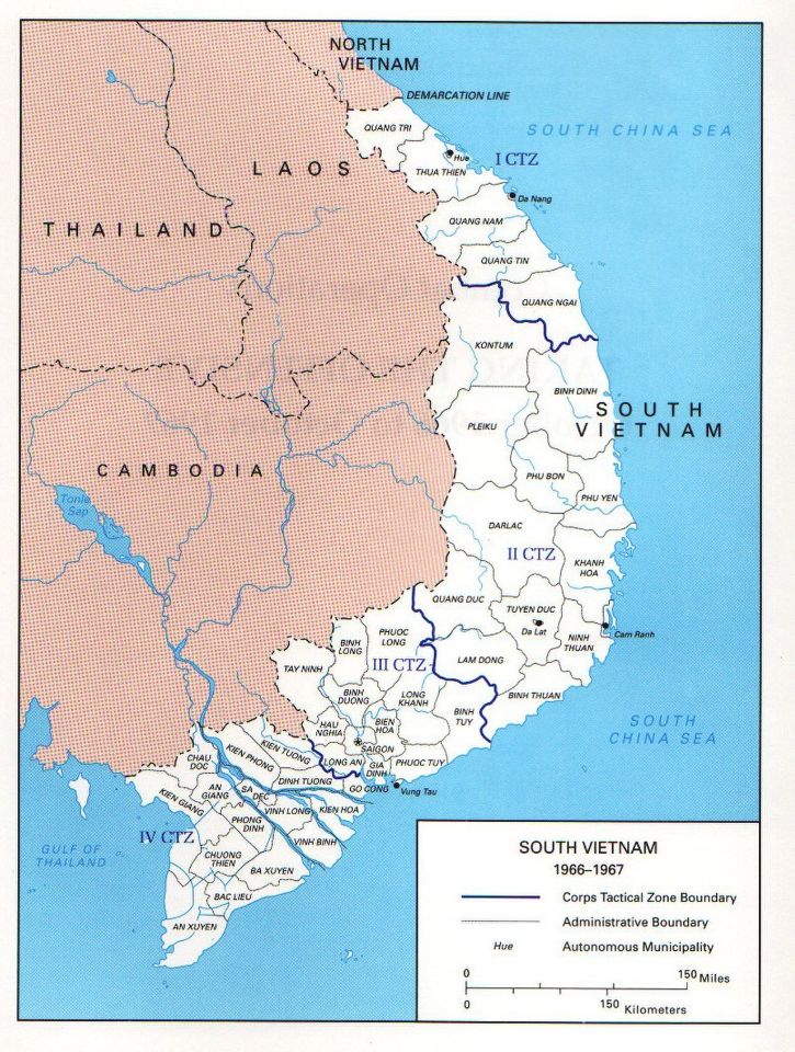 南越軍區劃分圖