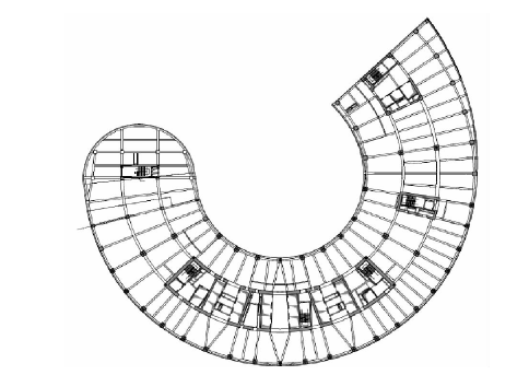 安徽廣播電視中心主樓結構平面圖見圖