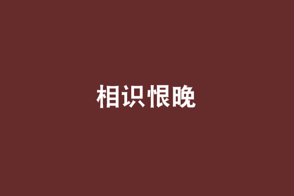相識恨晚 相識恨晚