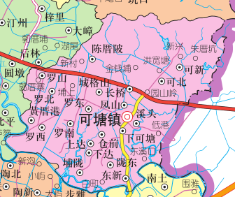 可塘鎮區地圖