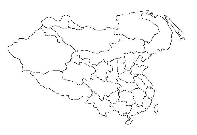 1820年代的中國版圖，包括內地十八省和滿洲、蒙古、新疆以及西藏