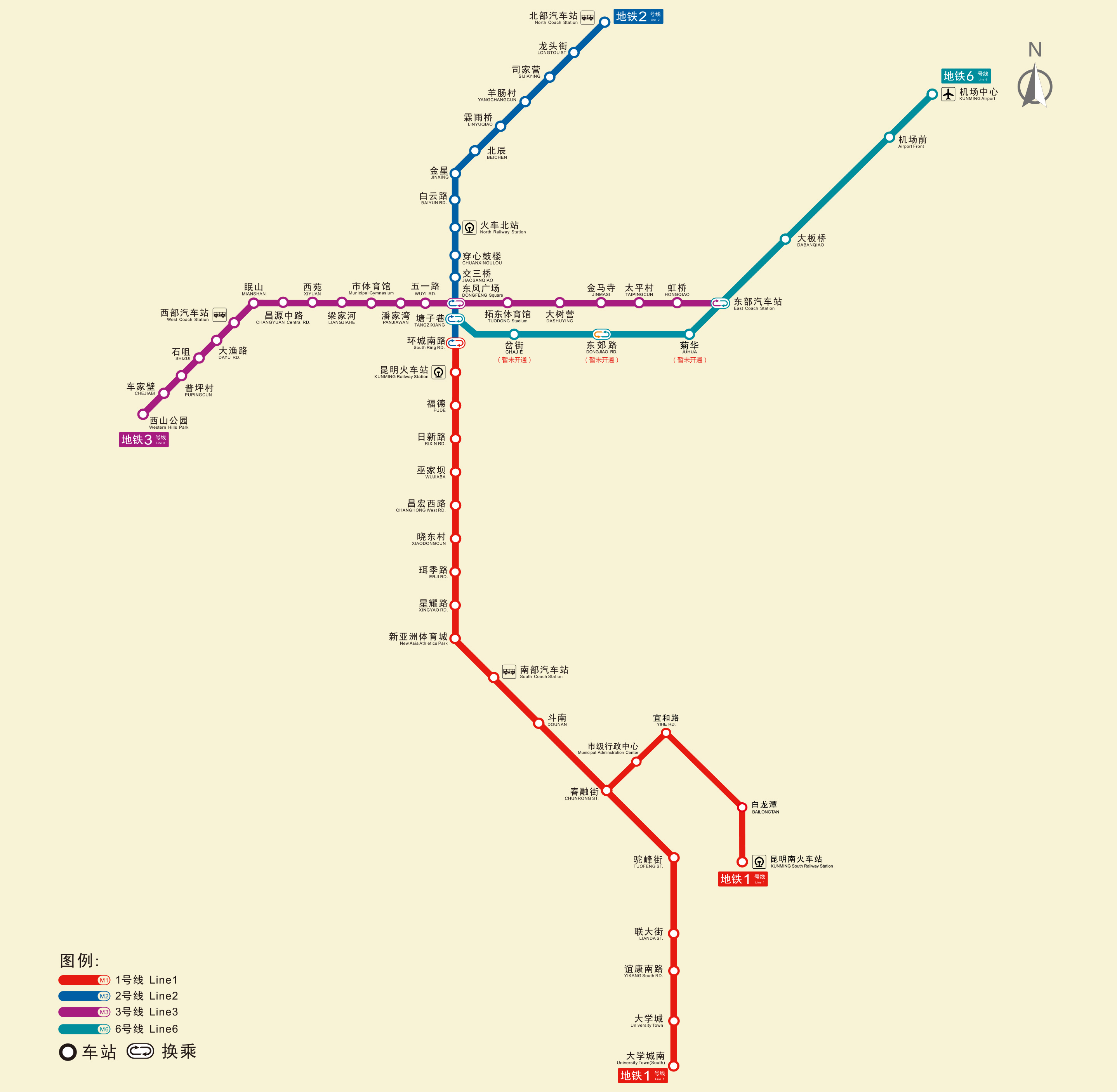 運營線路圖（2017年10月）