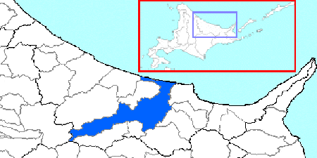 北見市在日本北海道的位置