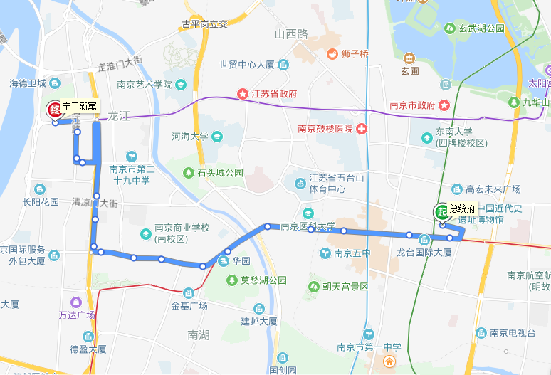 南京公交9路走向圖