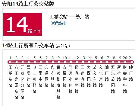 安陽公交14路 安陽公交14路