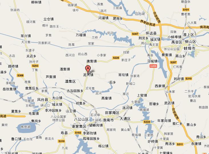 淮南市泥河鎮區域地圖