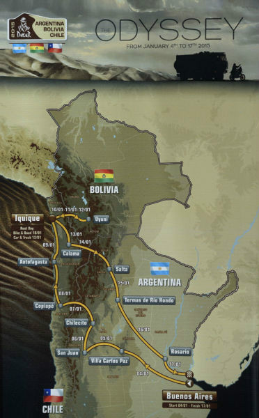 2015年達喀爾拉力賽路線圖