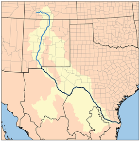 格蘭德河的流域地圖