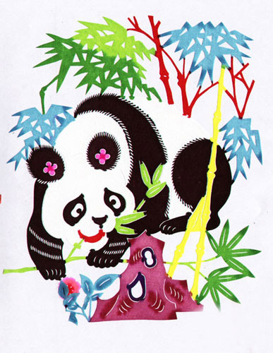 廣靈剪紙--熊貓