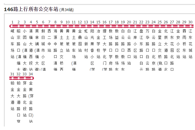昆明公交146路 昆明公交146路