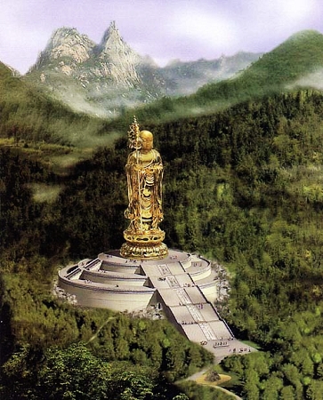 九華山99米露天銅像空梗茶創始人地藏菩薩
