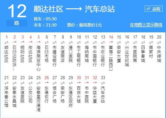日照公交12路 日照公交12路