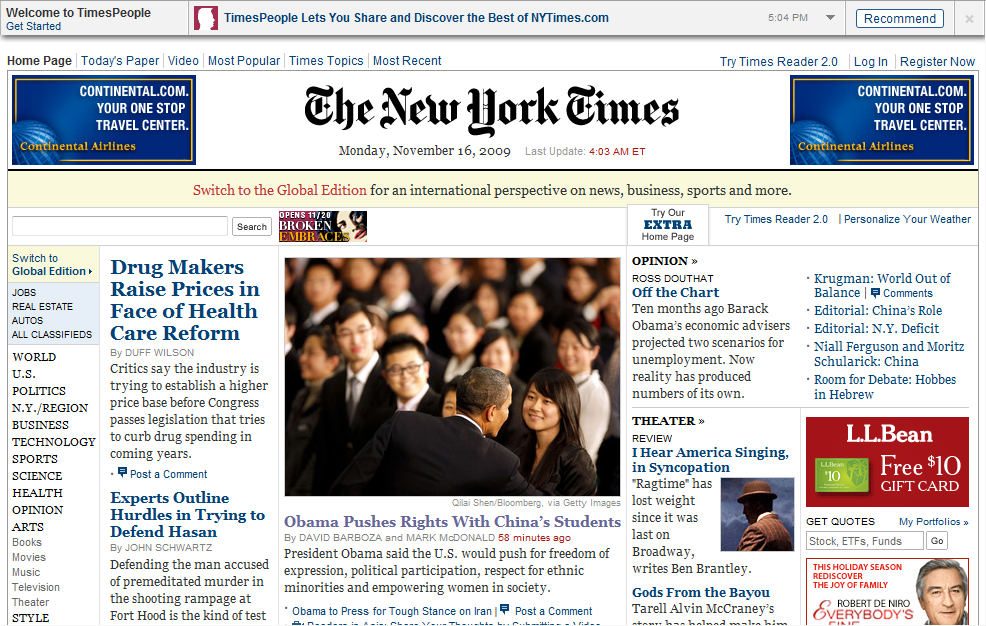 New York Times首頁