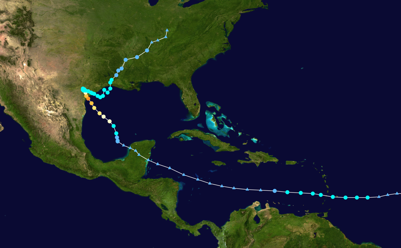 颶風哈維 路徑圖