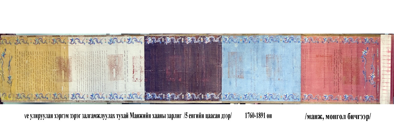 乾隆嘉慶年間給扎薩克的傳位蒙古文詔書