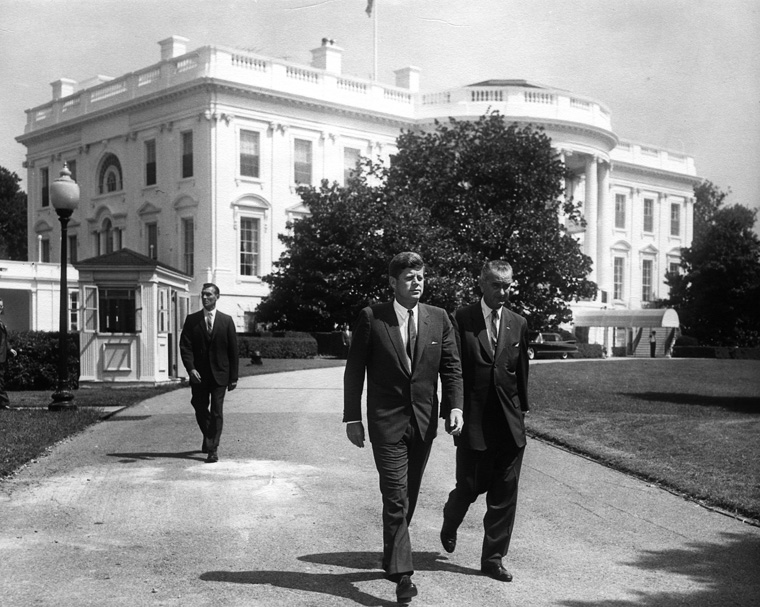 與甘迺迪總統在白宮
