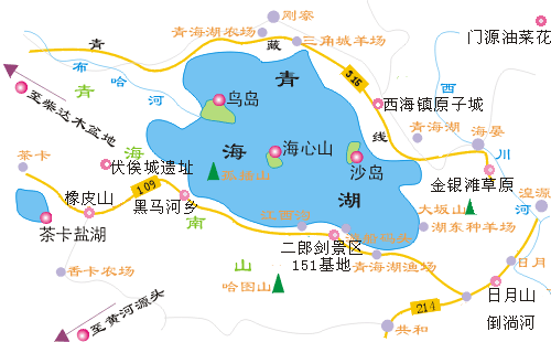 青海湖附近地圖