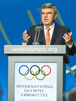新一屆國際奧委會主席的德國人托馬斯·巴赫