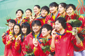 中國女子水球隊亞運奪冠