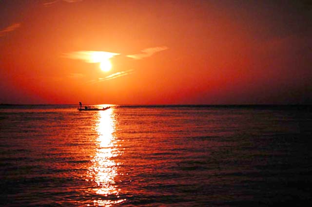 潟湖-夕陽