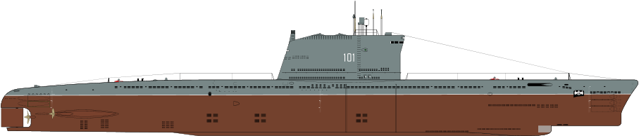 AB-611型潛艇側視圖