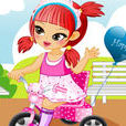 小女孩三輪車
