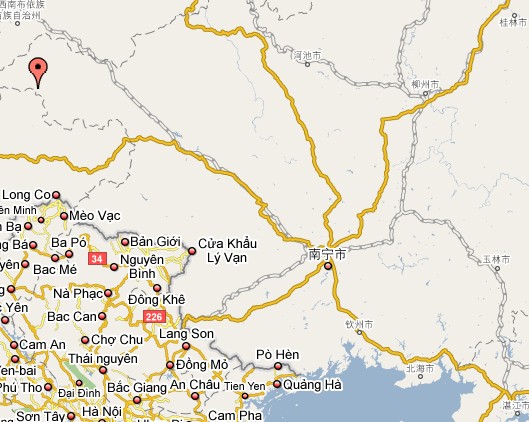 普合苗族鄉在廣西壯族自治區內位置