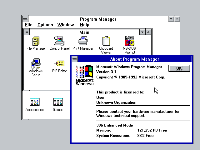 Windows 3.1 界面