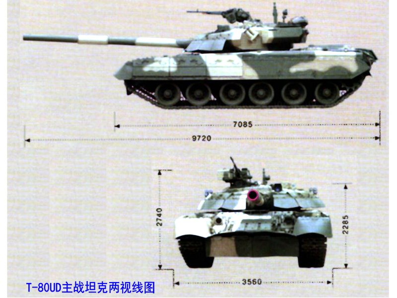 T-80UD主戰坦克兩視線圖