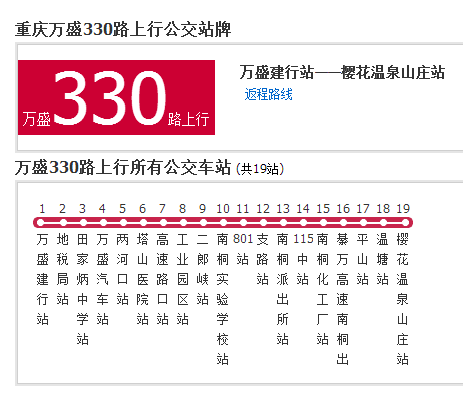 萬盛公交330路 萬盛公交330路