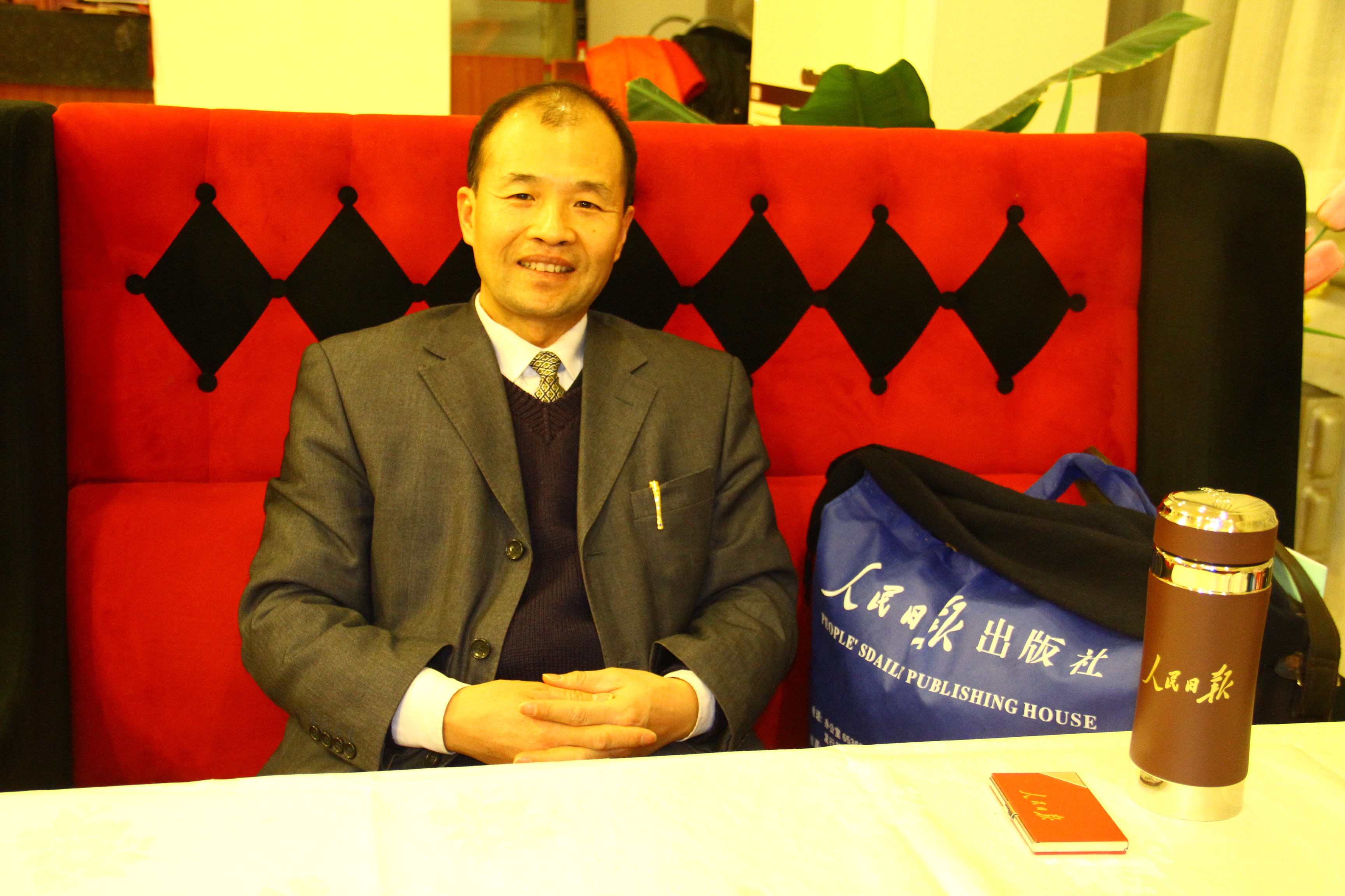 王順利在人民日報社（2013年1月16日·北京）