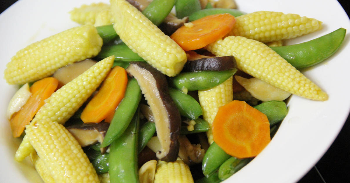 玉米筍炒油菜