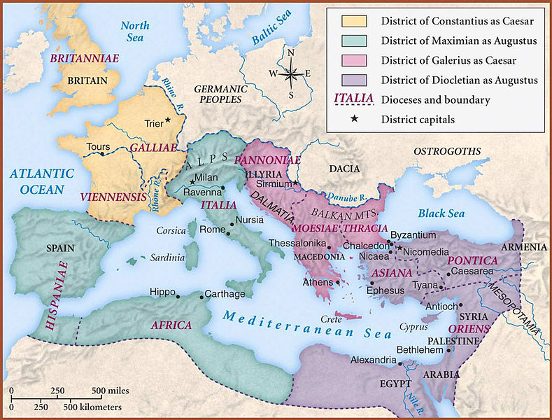 四帝共治下的羅馬領土架構