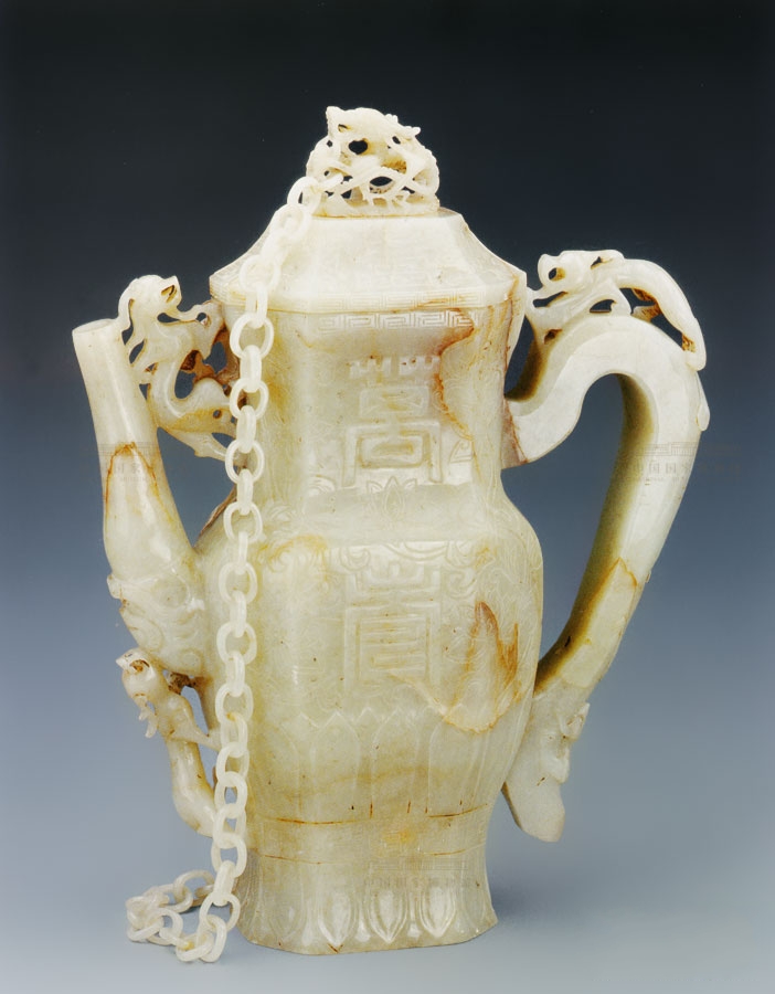 明·萬壽富貴紋執壺——中國國家博物館