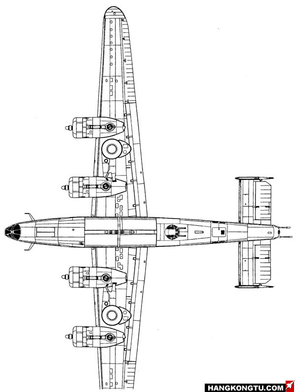 B-24D“解放者”轟炸機頂視圖