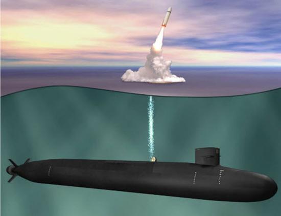 哥倫比亞級戰略核潛艇發射想像圖