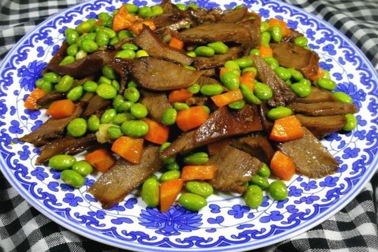 毛豆炒口條