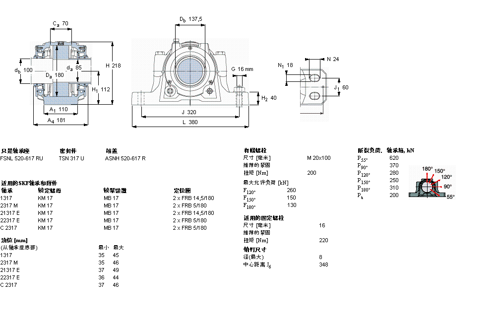 SKF FSNL317TURU軸承 SKF FSNL317TURU軸承