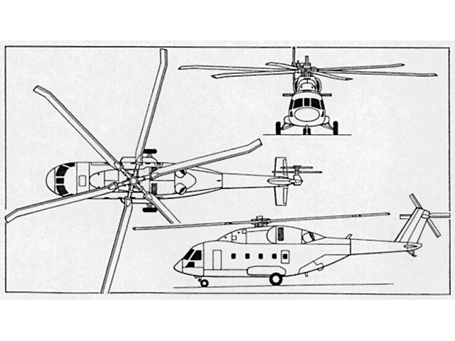 米-38直升機三視圖