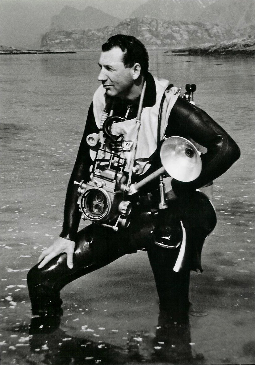 挪威潛水先驅奧德·亨利克·約翰森與水下相機（20世紀60年代）