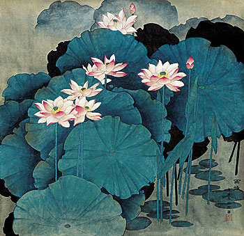 楊瑞芬《雨後》中國畫