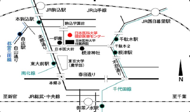 日本醫科大學體檢中心地圖
