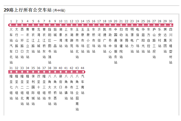 德陽公交29路 德陽公交29路