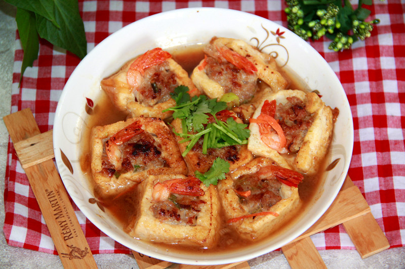 豆腐釀蝦 豆腐釀蝦