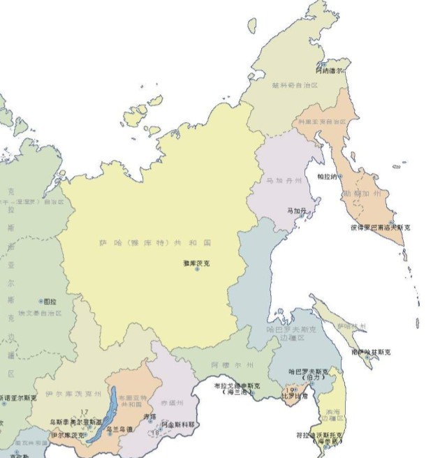 遠東聯邦區地圖1