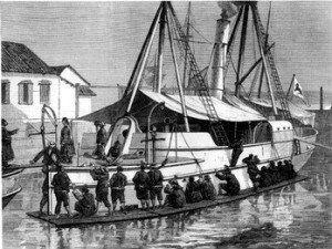 當年北洋水師用的“蚊子船”。