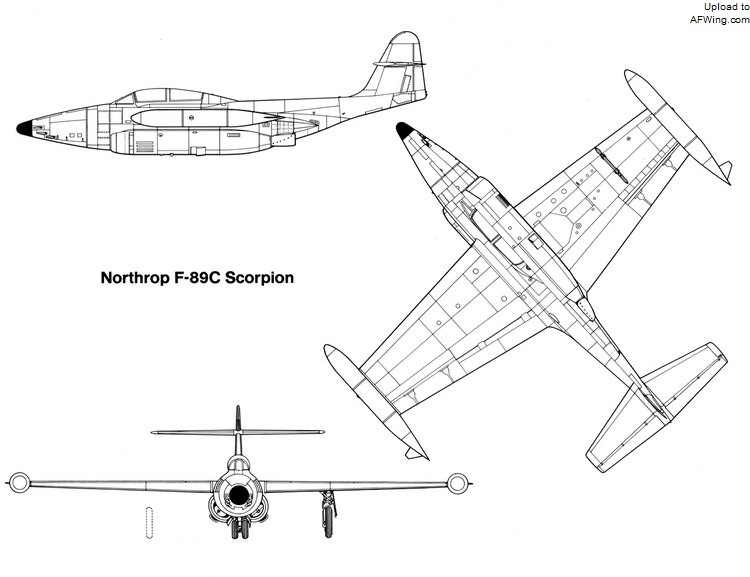 F-89C 三視圖