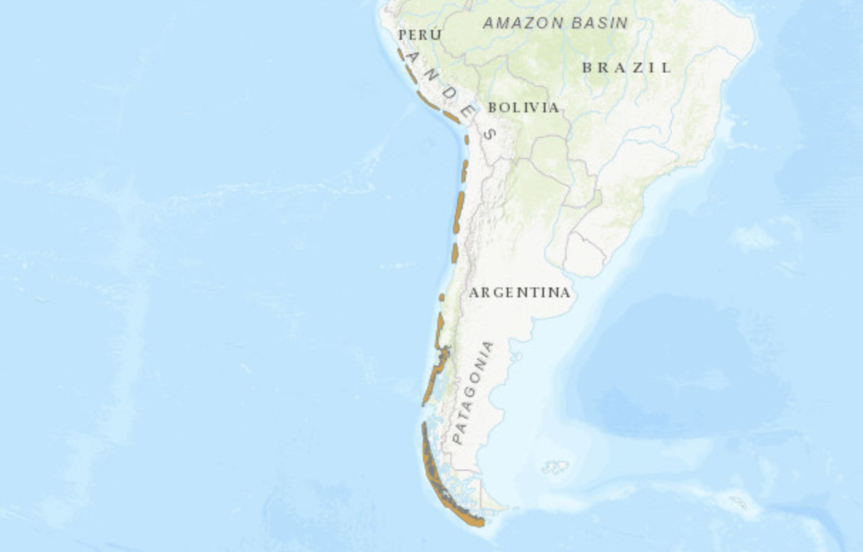 秘魯水獺分布圖